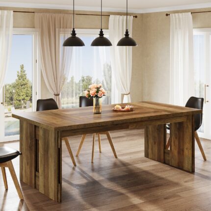 Pacelle 63" Farmhouse Dining Table – Kitchen Table for 4-6